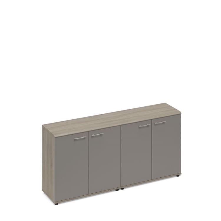 Шкаф низкий комбинированный закрытый (топ МДФ) Юнитекс МР 9355 ВЛ/ВЛ/МП вяз либерти (корпус, столешница, топ) / мокко премиум (фасад)