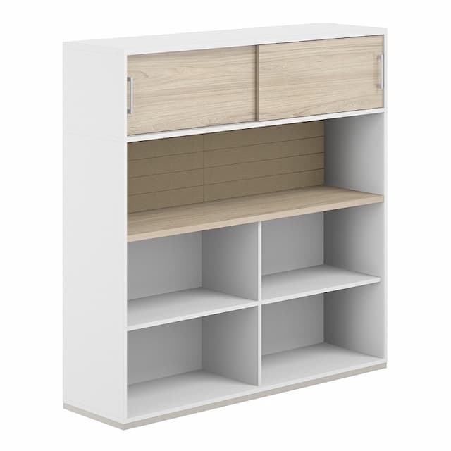 Стеллаж-комбо 1438 односторонний Norden Allegro AG.252.220.662.BG с антресолью и экраном тканевым высоким