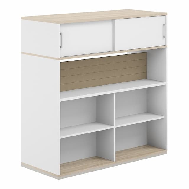 Стеллаж-комбо 1638 двухсторонний Norden Allegro AG.256.330.656.BG с антресолью и с экраном тканевым низким