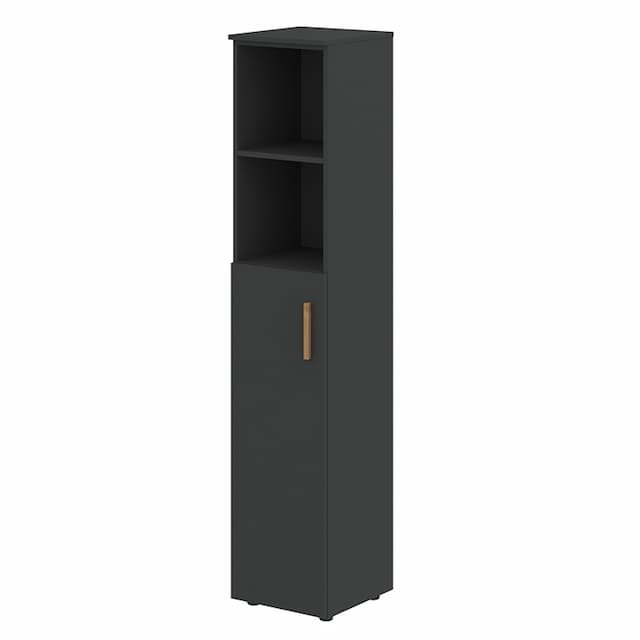 Шкаф колонка с глухой средней дверью и топом Skyland FHC 40.6(L) черный графит/черный графит 404х429х1983