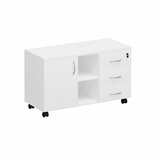 Тумба сервисная с ящиками Юнитекс Комфорт КФ К.305 БП (105x45x62) белый премиум