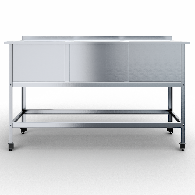 Ванна моечная сварная 3 емкости Rada ВМСВПЧ-3-13,1/4,8/8,5