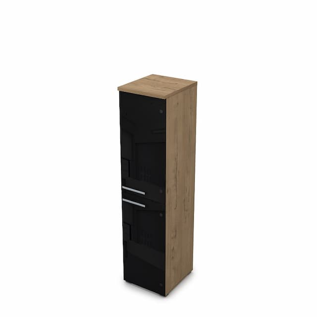 Шкаф узкий (пенал) АЛСАВ Gloss 9П.004.13 teakwood