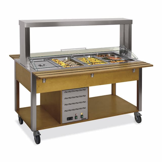 Стол Шведский тепловой (защитное стекло подвижное) MetalCarrelli 6910.4M-W (венге)